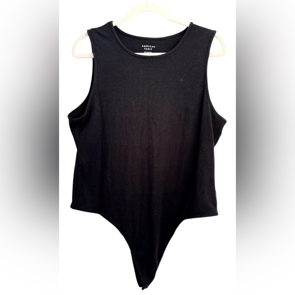 American Eagle Black Ribbed Bodysuit, Size XXL - NWT